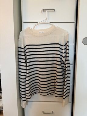 Reformation Cream Ribbed-Neck Knit Sweater